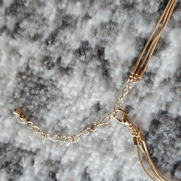 Fashion Necklace 3 Strands in Golden Tone - Picture 3 of 4